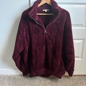 Express Burgundy Fleece Jacket